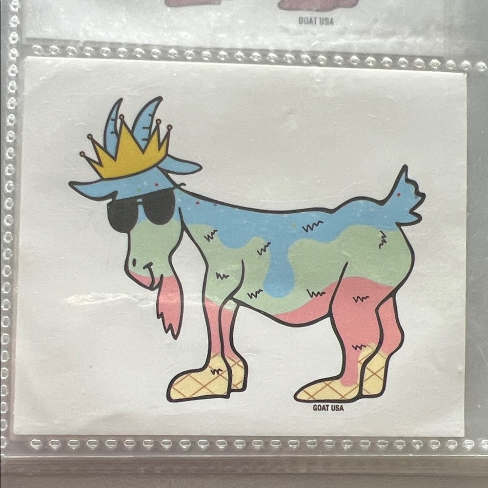 Multicolor Crowned Goat USA Sticker